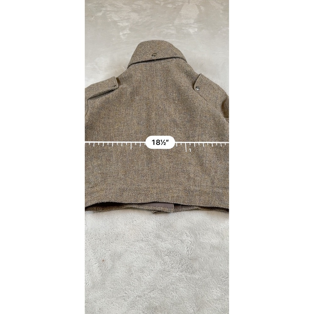 Stella McCartney Cropped Wool Blend Tweed Jacket Brown Tan Mesh Lining IT 42 - Picture 6 of 9